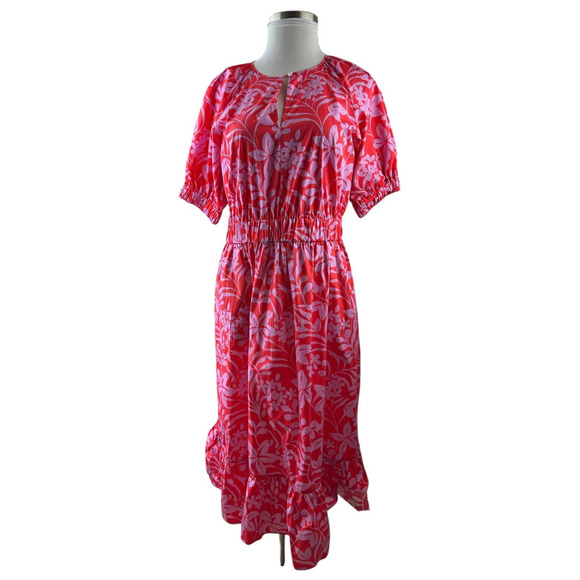 Voyageur by Mersea Hedy Tropical Floral Vine Tiered Midi Maxi Dress Mer Sea XL - Picture 2 of 14